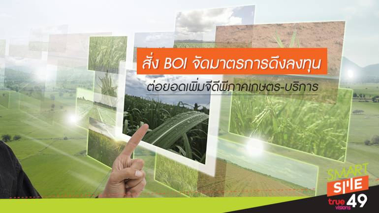 สั่ง BOI จัดมาตรการดึงลงทุนต่อยอดเพิ่มจีดีพีภาคเกษตร-บริการ