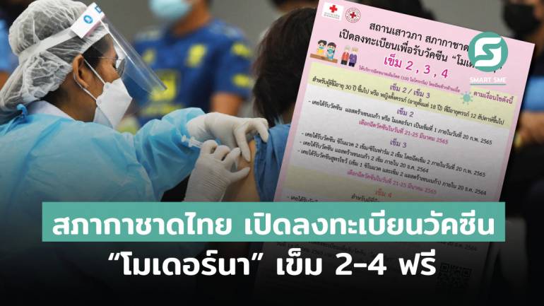 สภากาชาดไทยเปิดลงทะเบียนวัคซีน “โมเดอร์นา” เข็ม 2-4 ฟรี