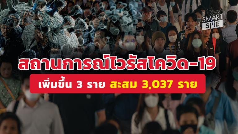ผู้ป่วยติดเชื้อโควิด-19 ในไทยเพิ่ม 3 ราย รวมยอดสะสม 3,037 ราย ไม่มีผู้เสียชีวิต